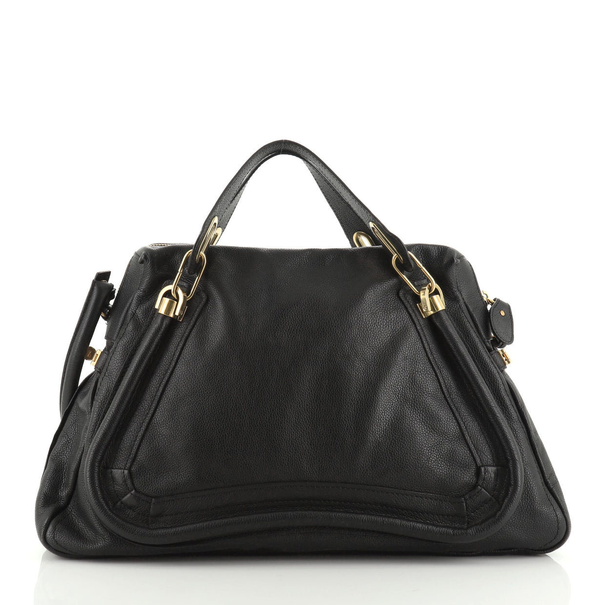 Chloe Paraty Top Handle Bag Leather Large Black 4766178