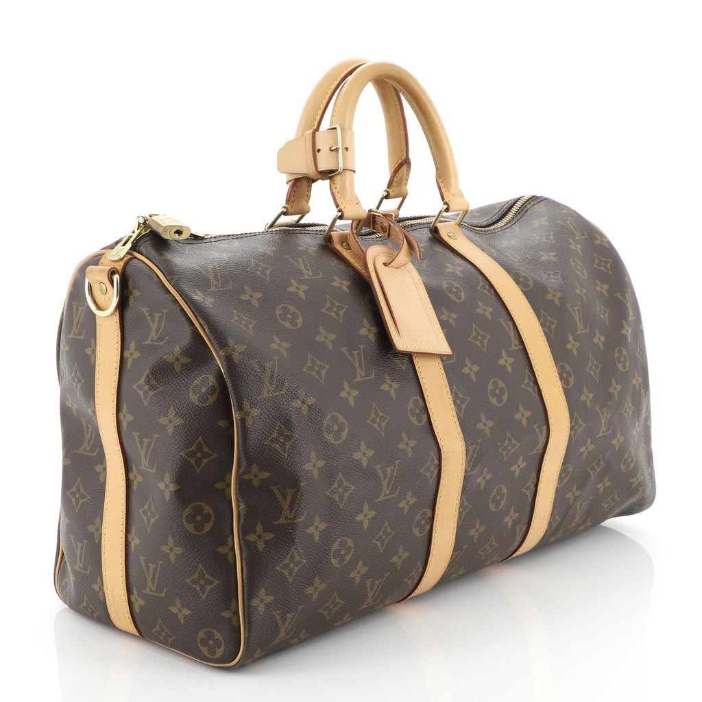 Louis Vuitton Keepall Bandouliere Bag Monogram Canvas 45 Brown 480903 – Rebag