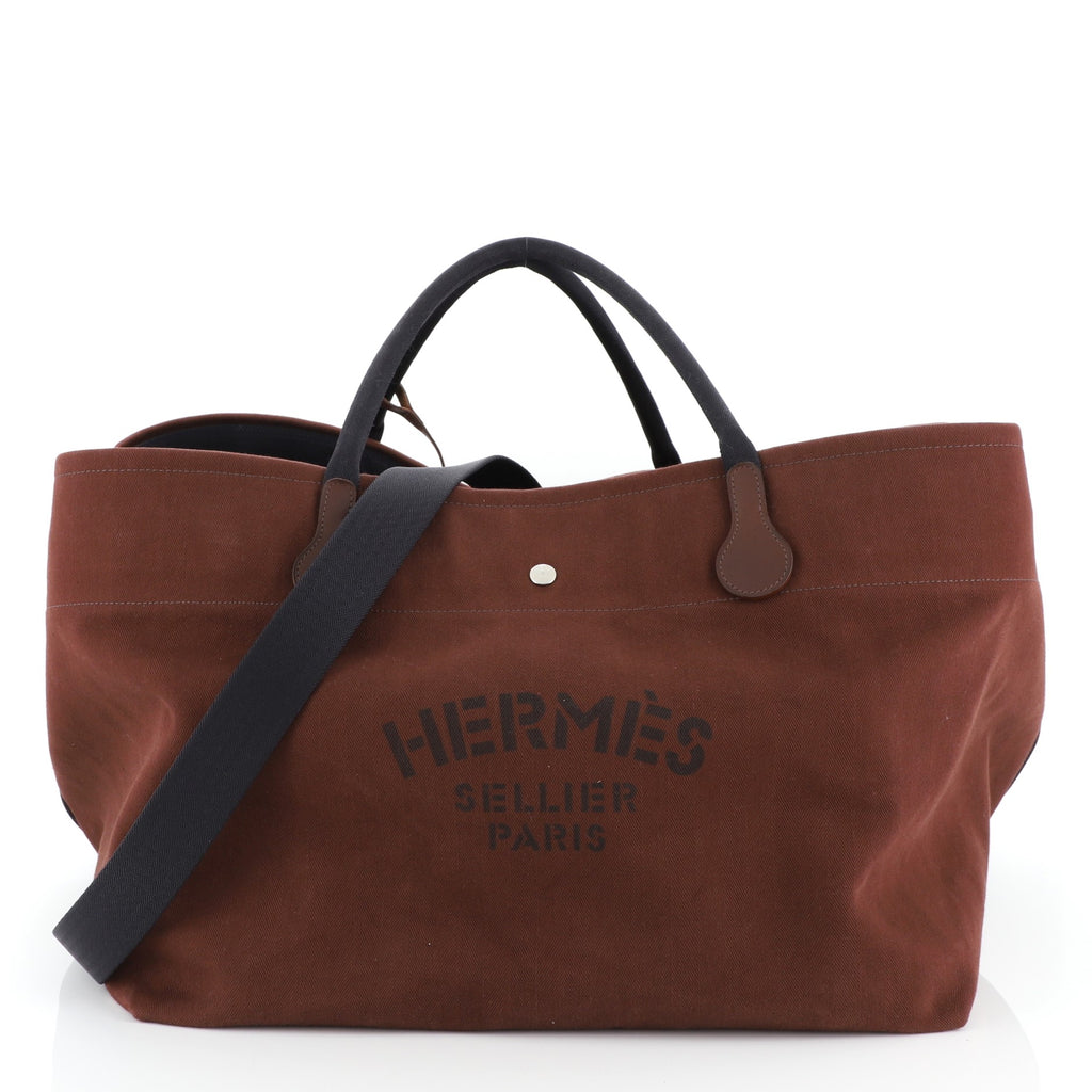 Hermes Cavalier Carryall Tote Toile Large Brown 4812640