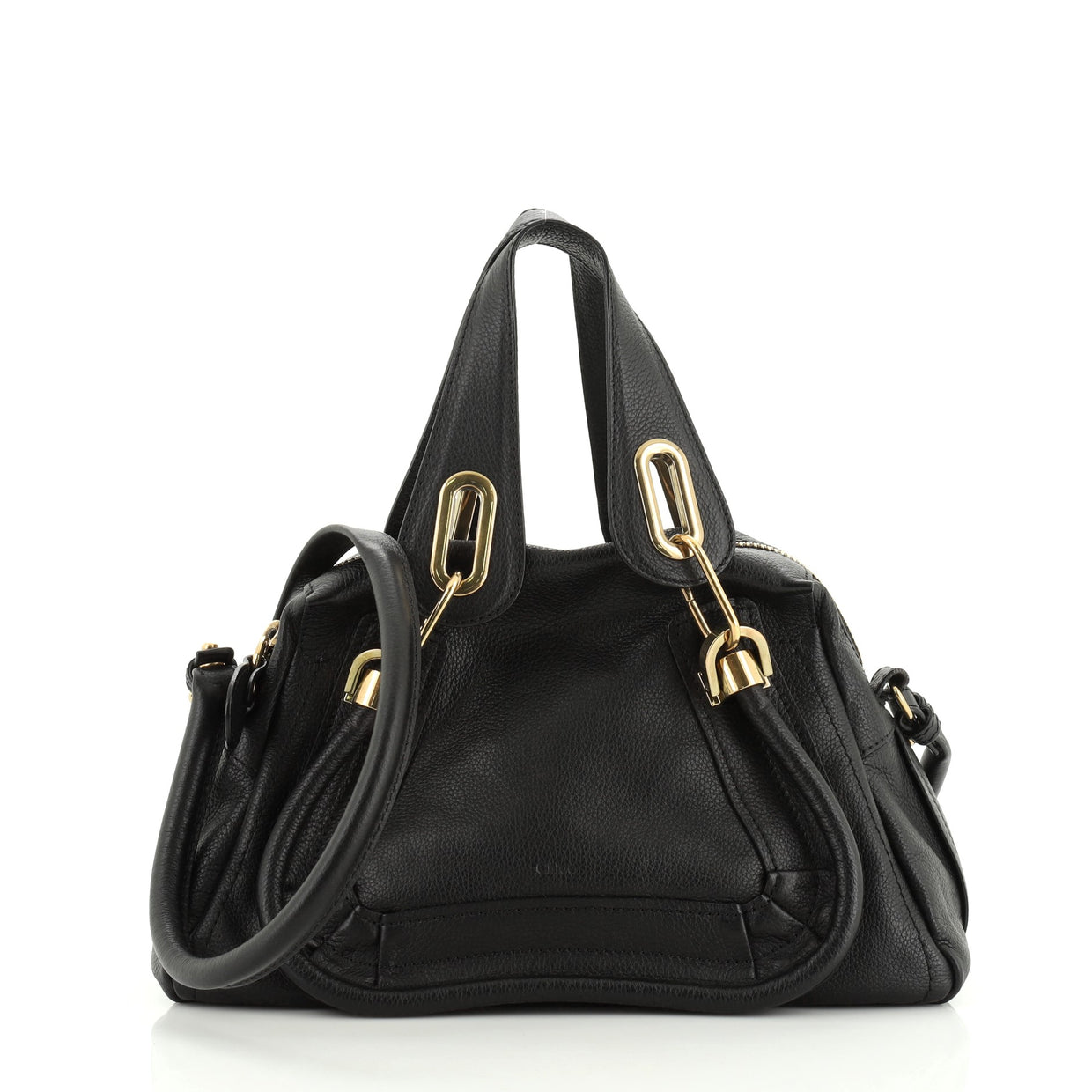 Chloe Paraty Top Handle Bag Leather Small Black 482141