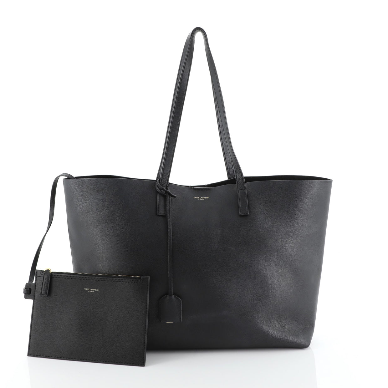 Saint Laurent Shopper Tote Leather Large Black 4889133