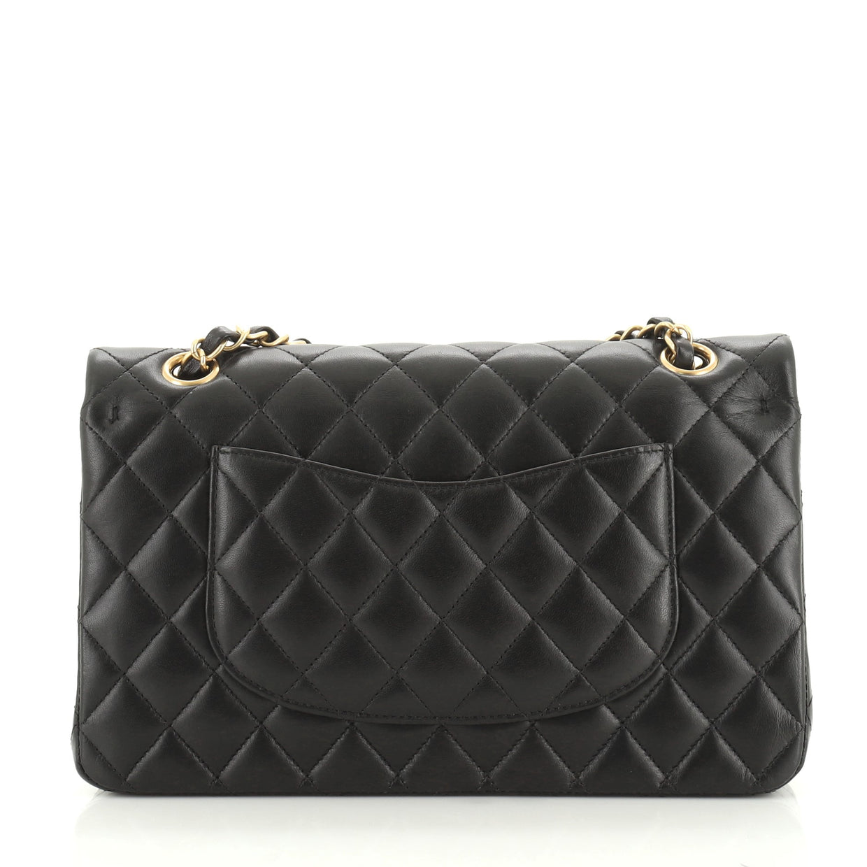 Chanel 18K Charms Classic Double Flap Bag Quilted Lambskin Medium Black ...