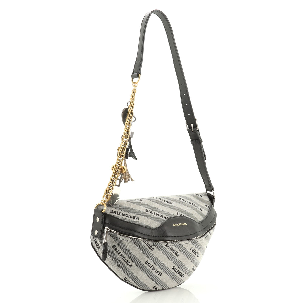 Balenciaga Souvenir Belt Bag Jacquard With Leather XS Black 48929157