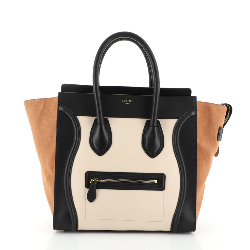 Celine Tricolor Luggage Bag Leather Mini Black 4900426 – Rebag