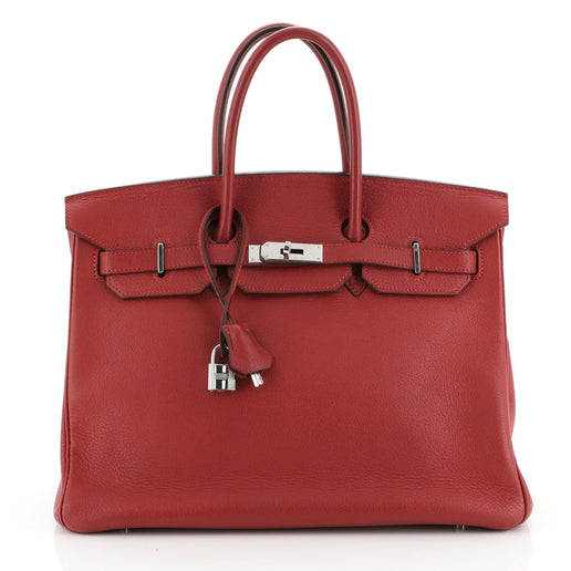 Hermes Birkin Handbag Rouge Garance 