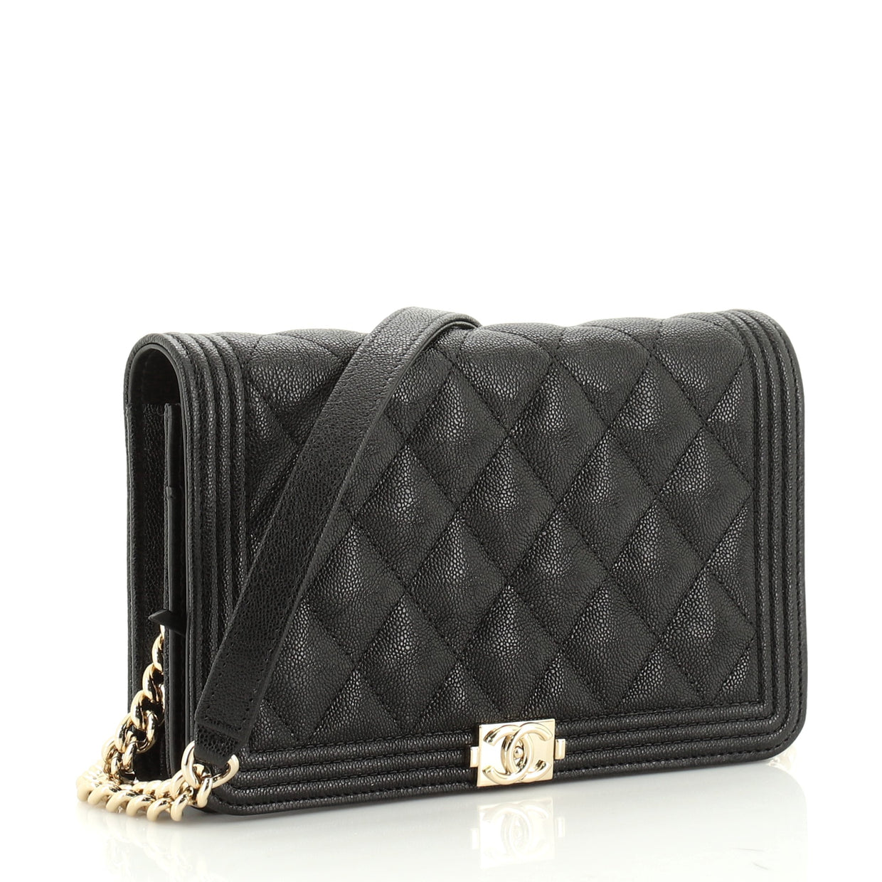 Chanel Boy Wallet on Chain Quilted Caviar - Rebag