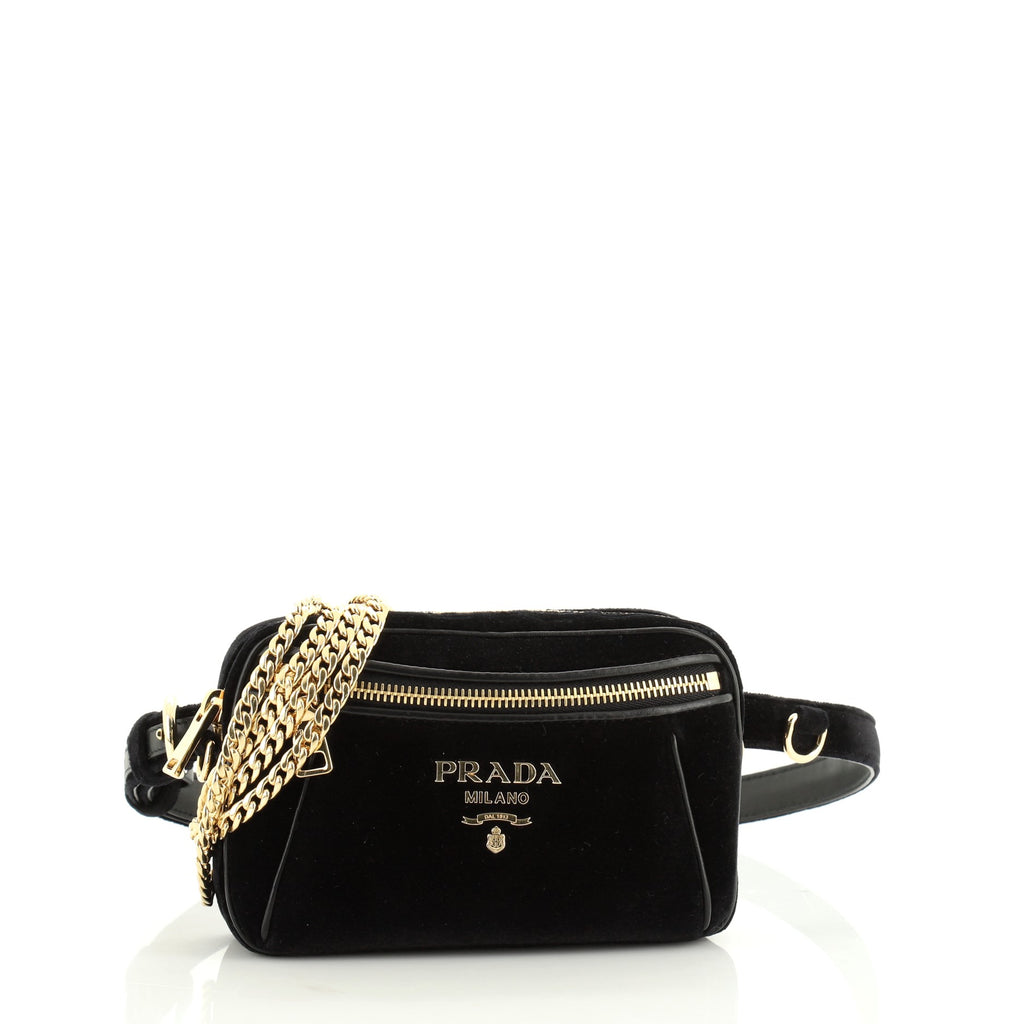 prada velvet belt bag