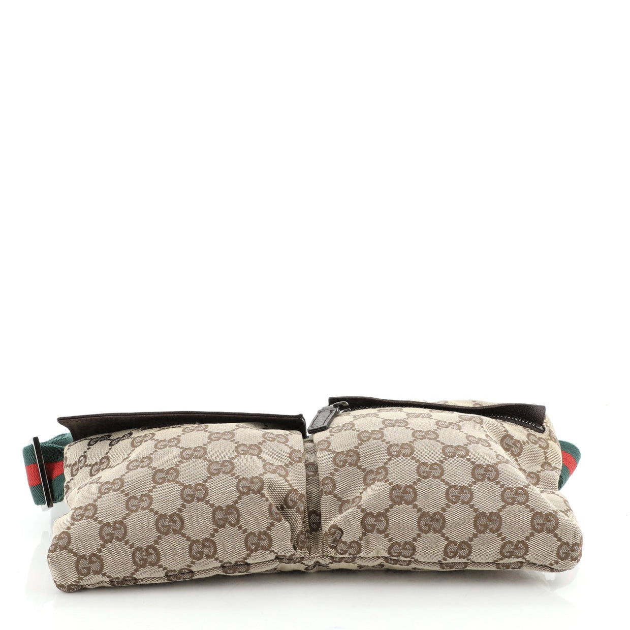 Gucci Vintage Double Belt Bag Gg Canvas Brown 5022745 