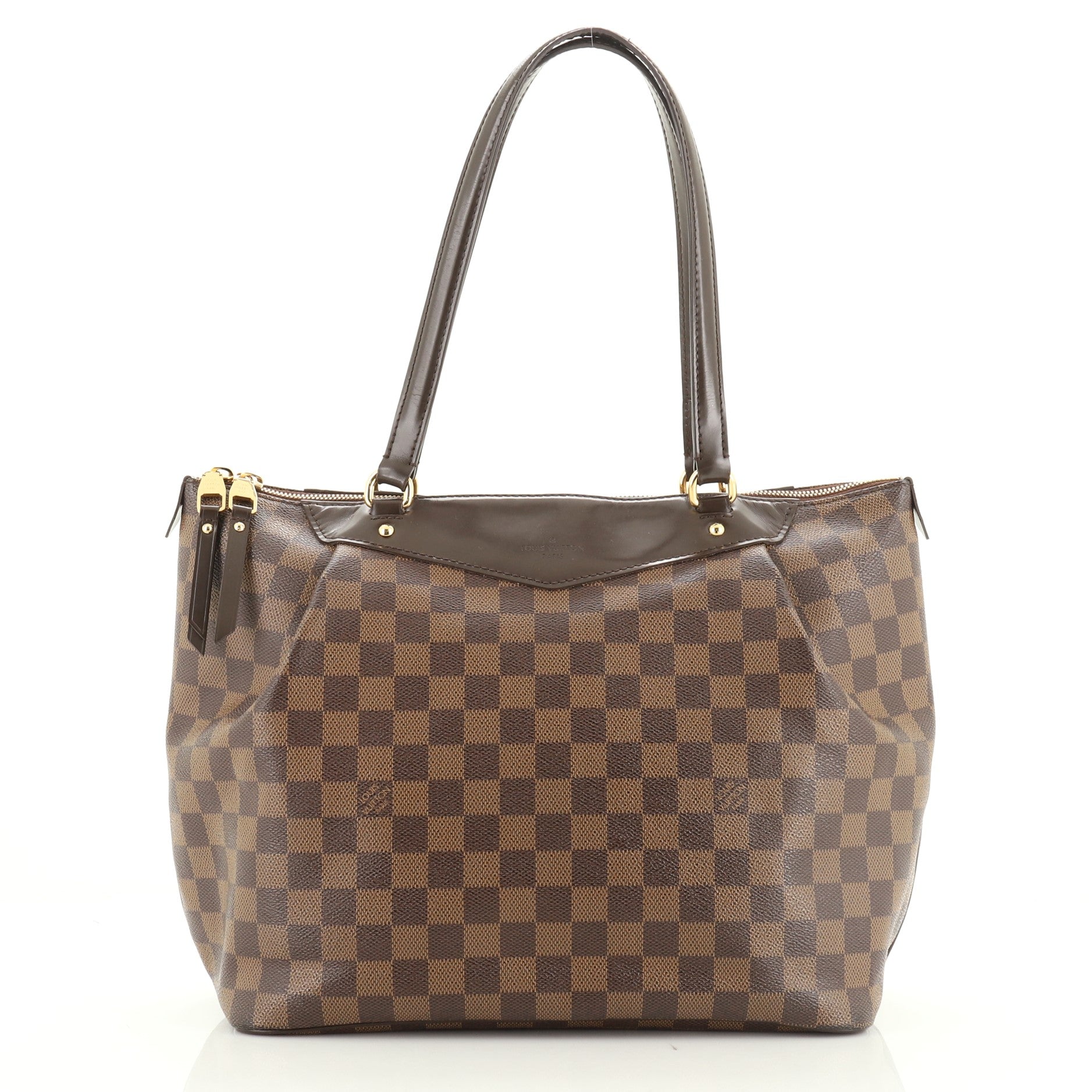 Louis Vuitton Croisette Damier Evenu Handbag Pvc Leather Brown