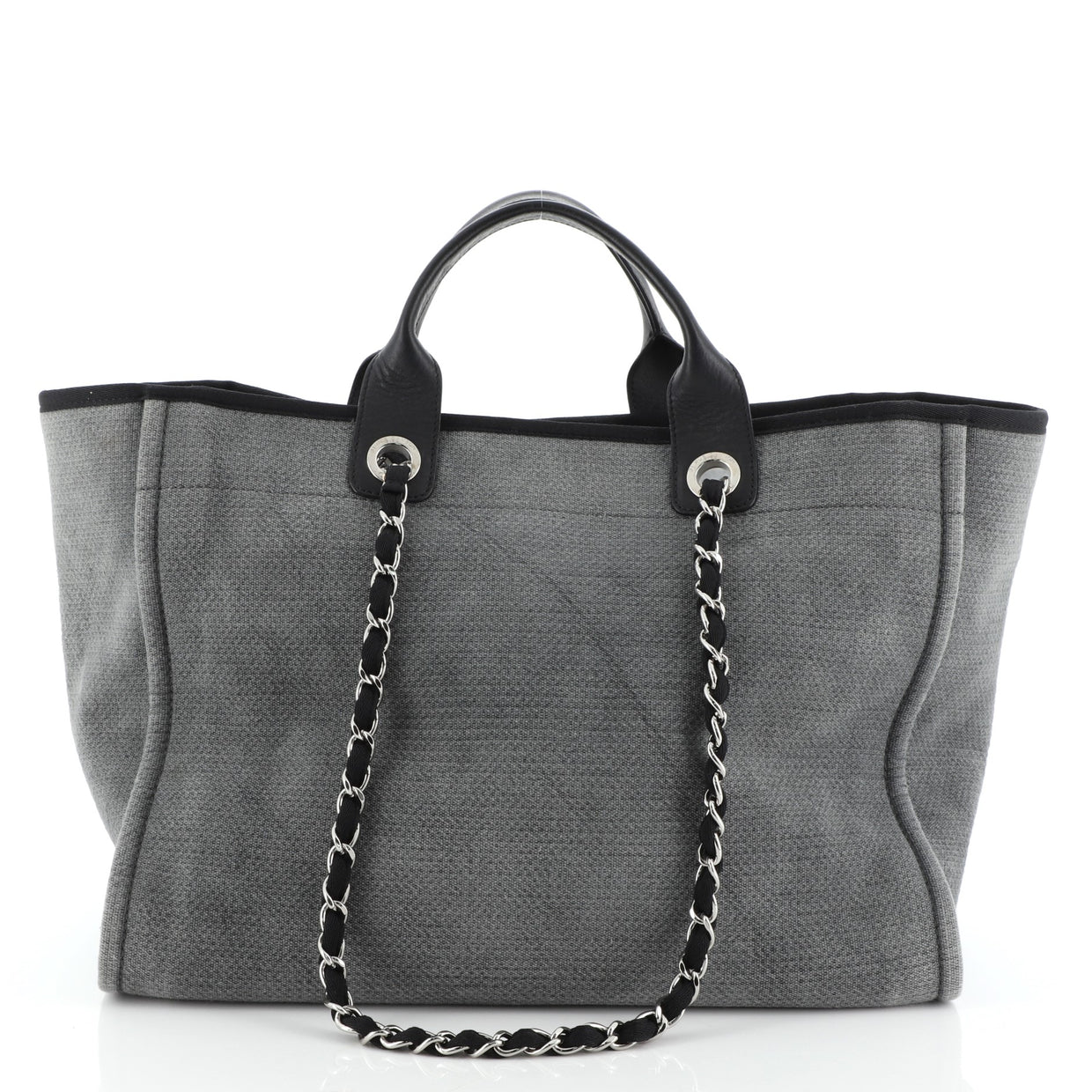 Chanel Deauville Tote Canvas Large Gray 50823188