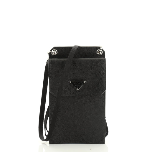 prada saffiano phone crossbody bag