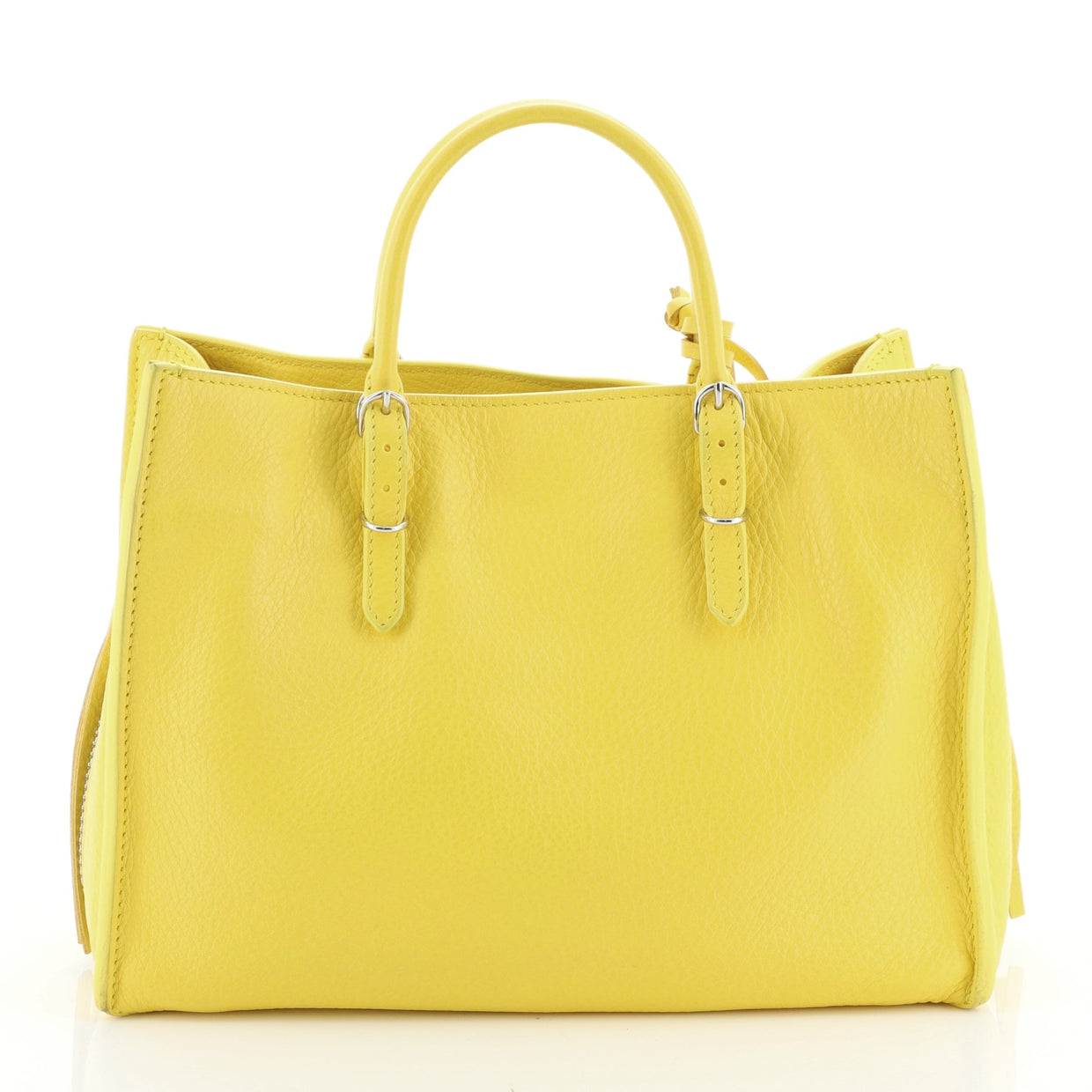 Balenciaga Papier A4 Zip Around Classic Studs Bag Leather Mini Yellow ...