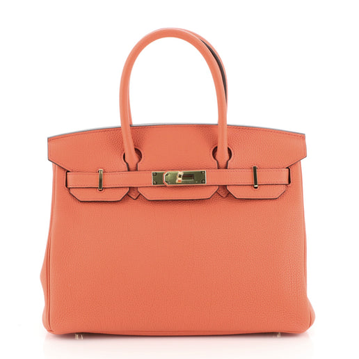 Hermes Birkin Handbag Orange Poppy Togo 