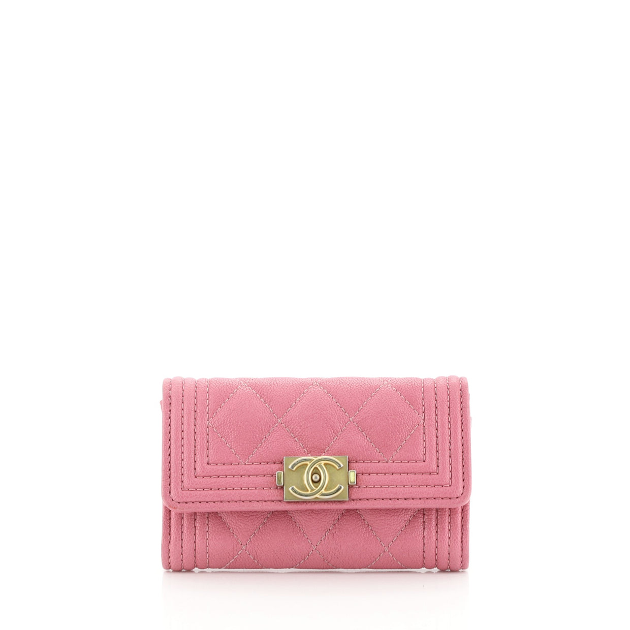 Chanel Boy Flap Card Holder Quilted Caviar - Rebag