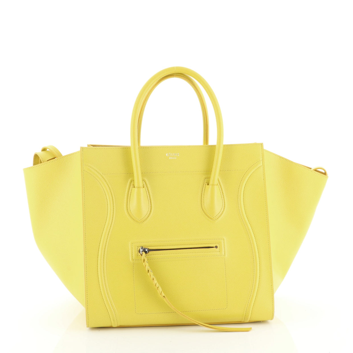 Celine Phantom Bag Textured Leather Medium Yellow 5394335