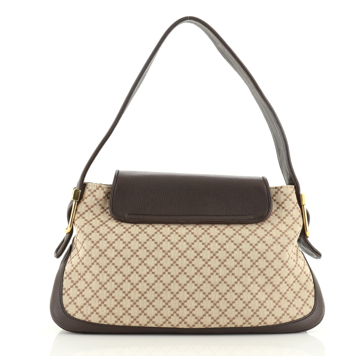 Gucci 1973 Satchel Diamante Canvas and Leather Medium Brown 54441333