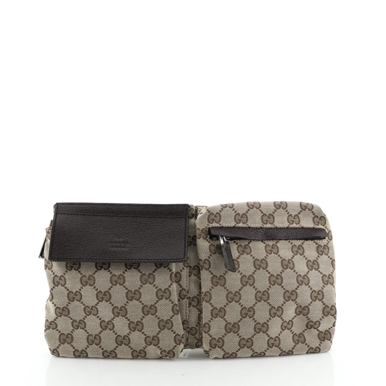 Gucci Vintage Double Belt Bag GG Canvas Brown 5453486