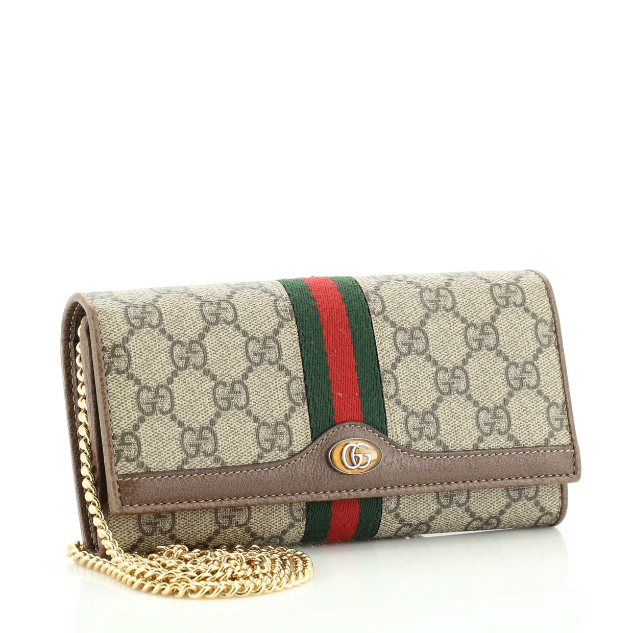 Gucci Ophidia Chain Wallet GG Coated Canvas - Rebag