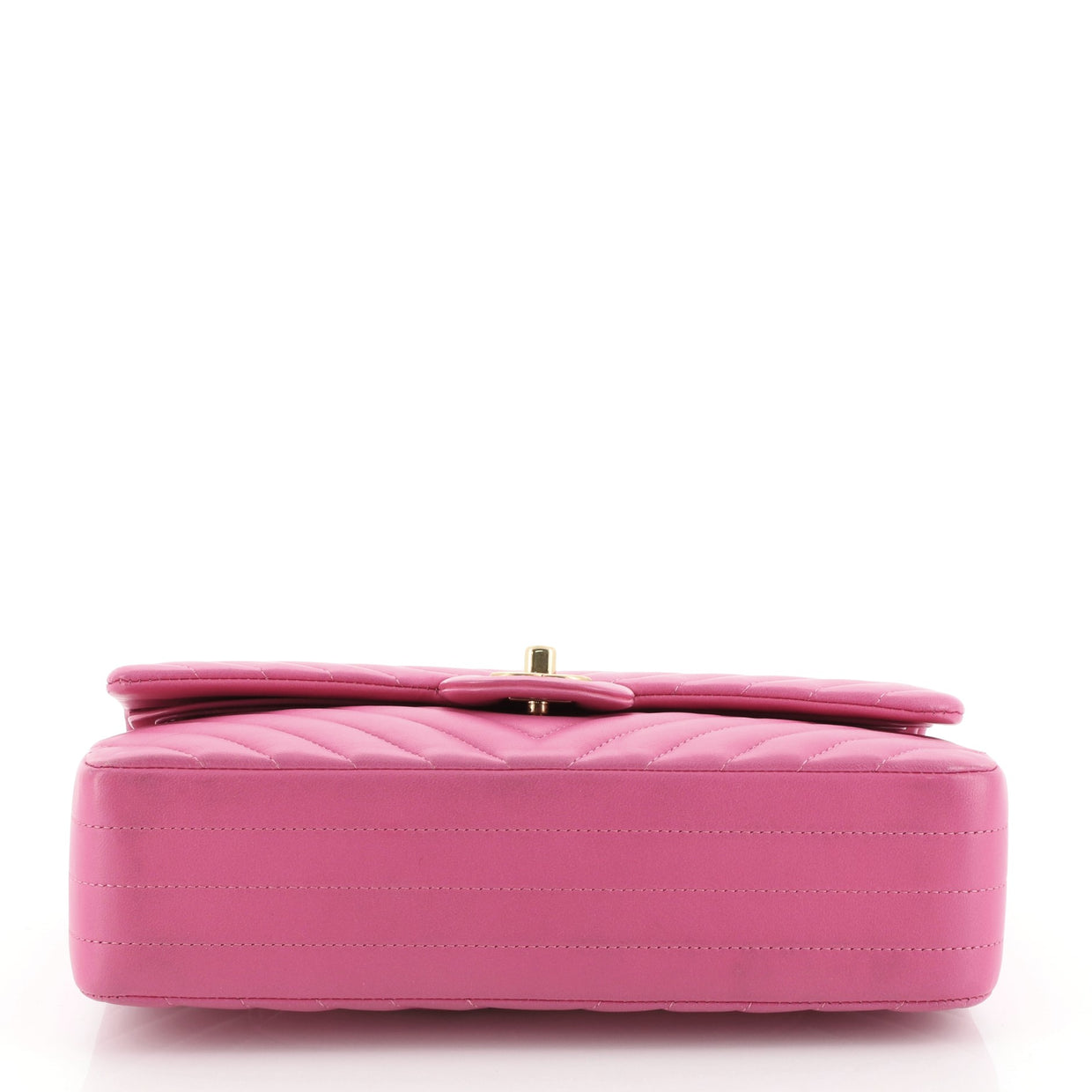 Chanel Classic Double Flap Bag Chevron Lambskin Medium Pink 5490945