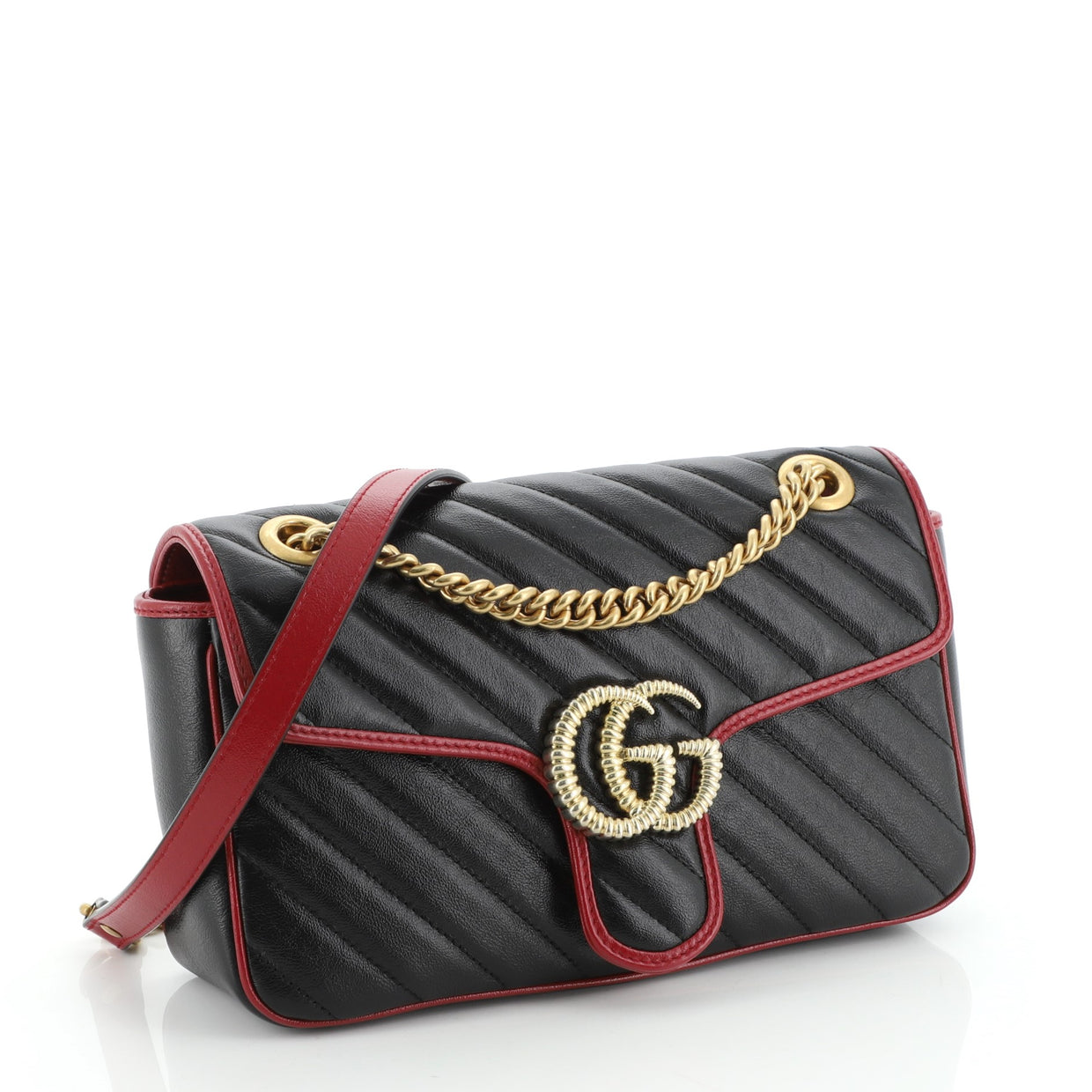 Gucci GG Marmont Flap Bag Diagonal Quilted Leather Small - Rebag