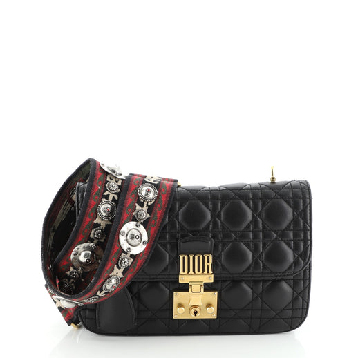 Christian Dior Dioraddict Flap Bag with Strap Cannage Quilt Lambskin ...