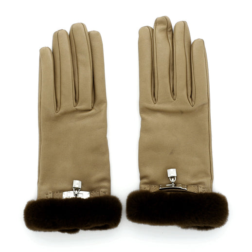 Hermes Soya Gloves Quilted Lambskin with Fur 8 - Rebag