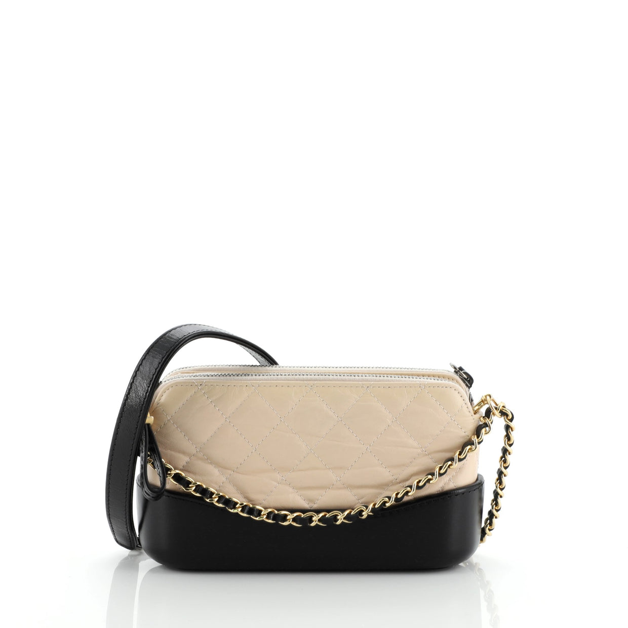 Chanel Gabrielle Double Zip Clutch with Chain Quilted Aged Calfskin - Rebag