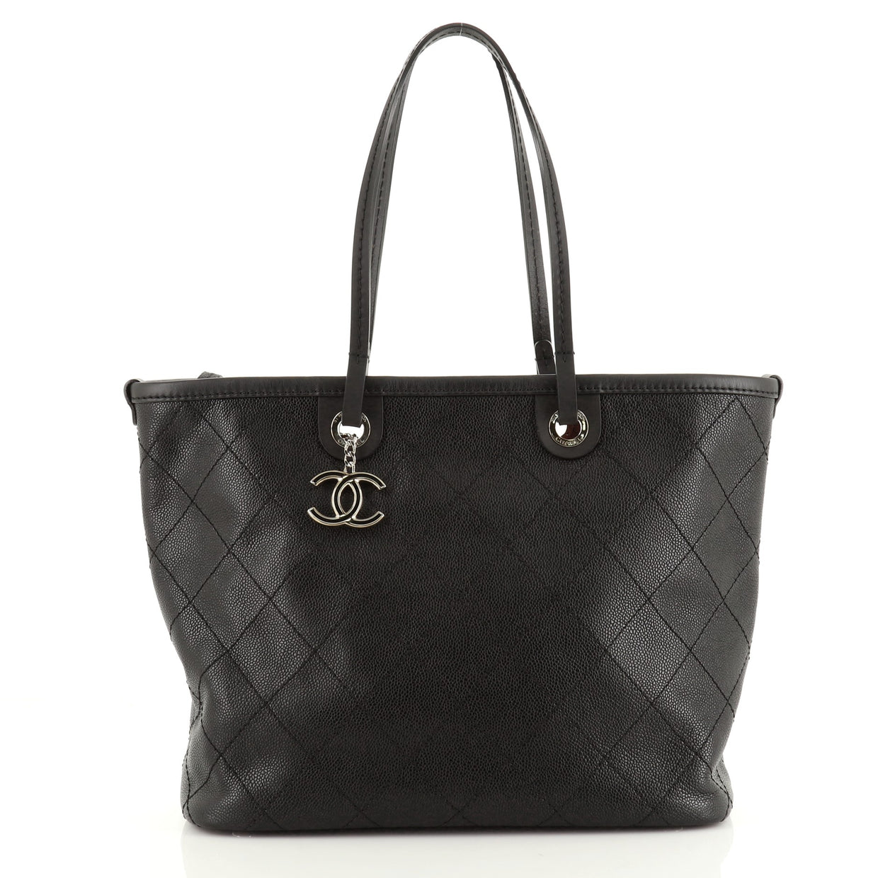 Chanel Fever Tote Quilted Caviar Medium Black 58140204