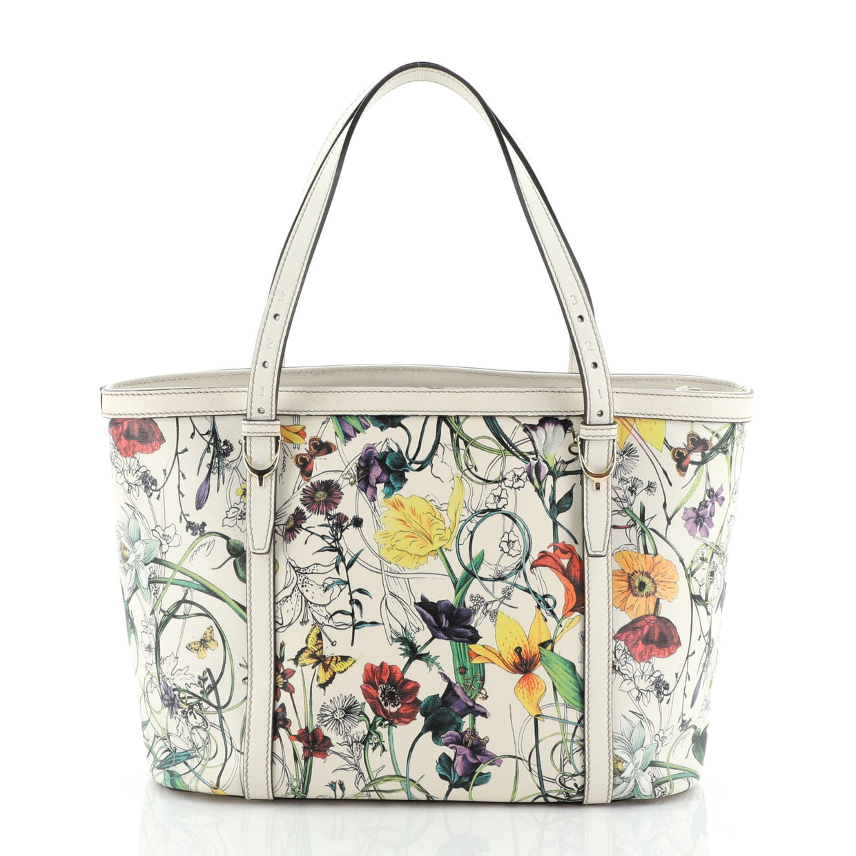 Gucci Nice Tote Floral Printed Leather Small - Rebag