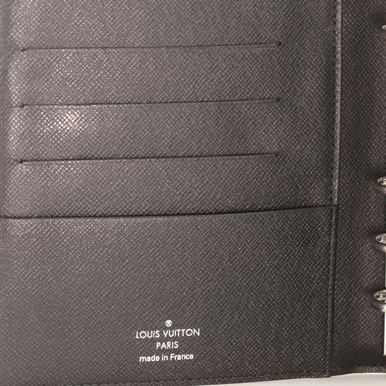 Louis Vuitton Ring Agenda Cover Damier Graphite MM Black 5864395