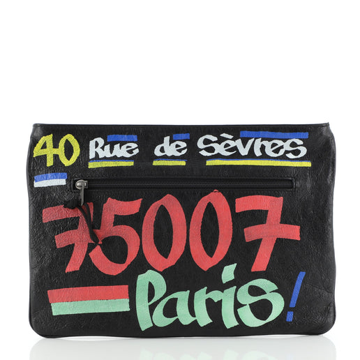 balenciaga graffiti clutch