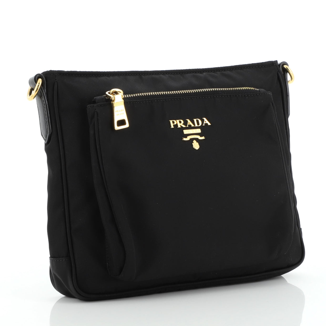 Prada Zip Messenger Bag Tessuto Small Black 59925184