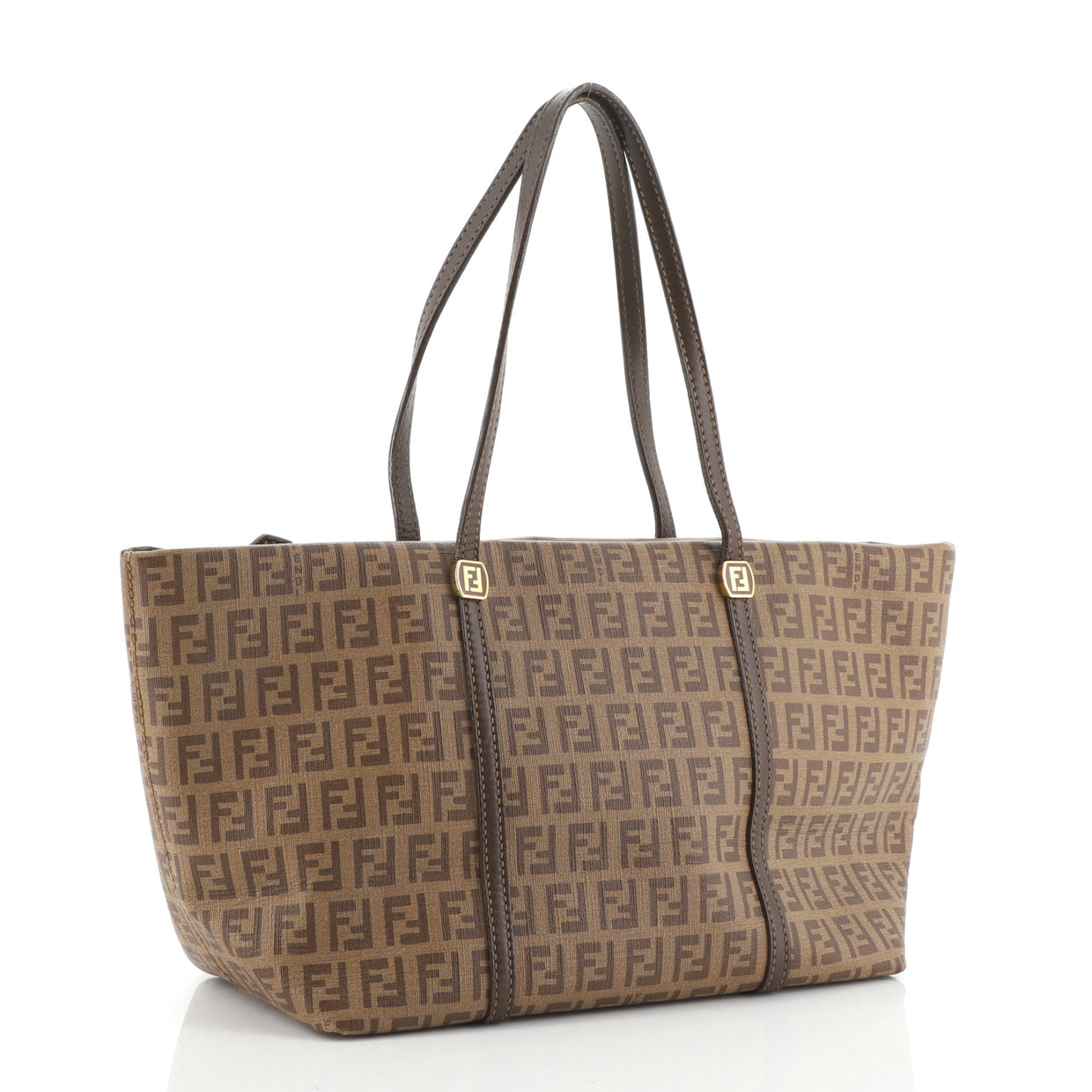 Fendi Vintage Open Tote Zucchino Coated Canvas Small Brown 60534304