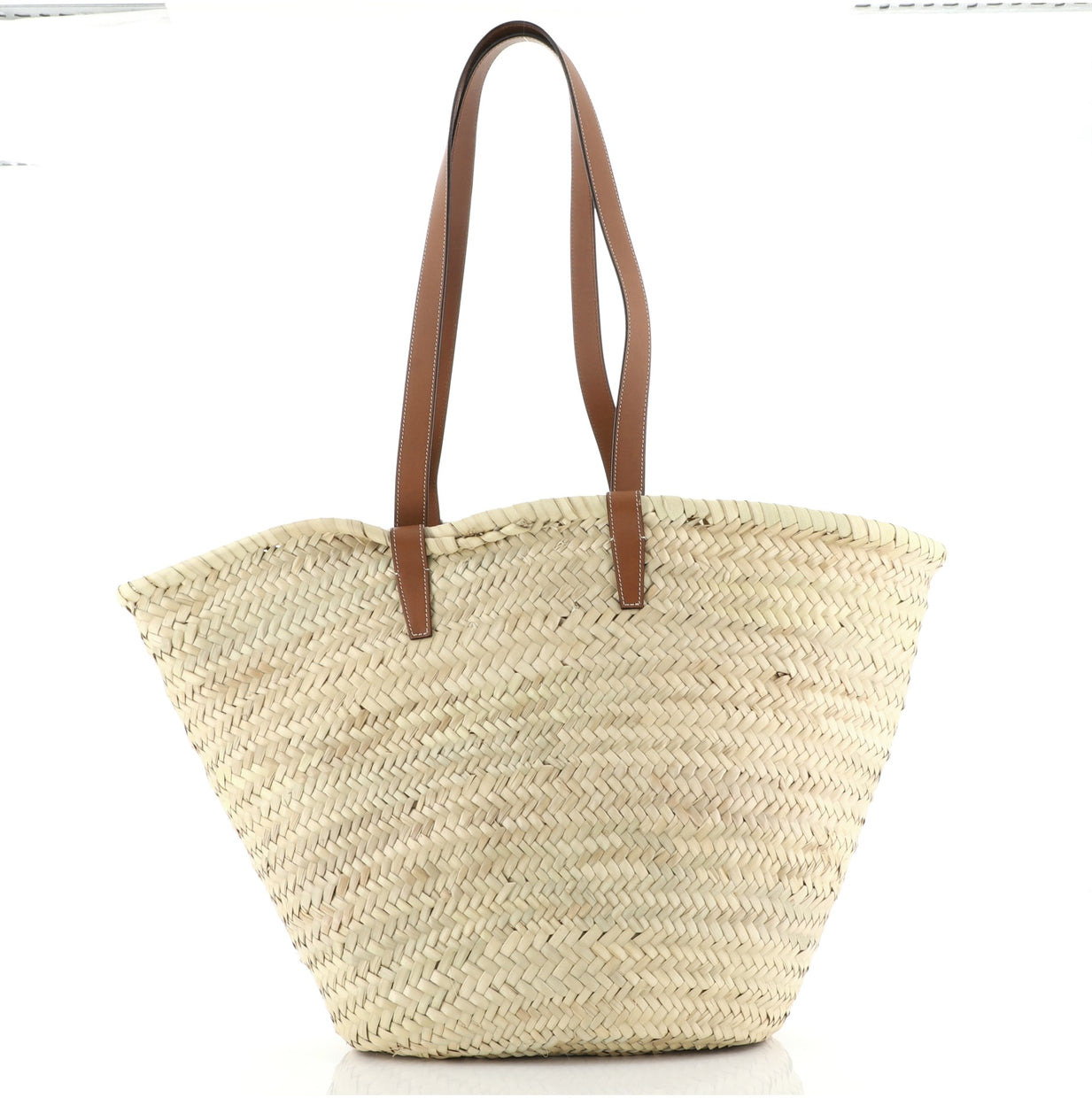 Celine Triomphe Basket Shoulder Bag Raffia with Leather Large - Rebag