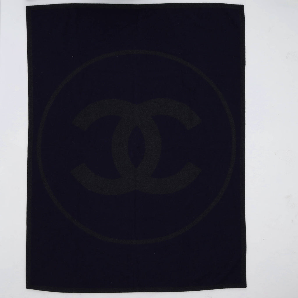 Chanel CC Throw Blanket Wool Gray 628427