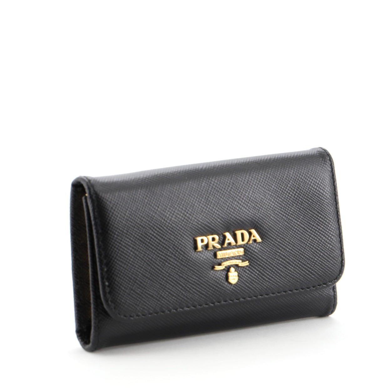 Prada 6 Key Holder Saffiano Leather Black 634971