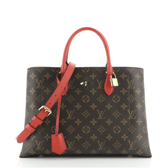 Louis Vuitton Red Leather And Brown Monogram Coated Canvas Flower Tote Gold  Hardware, 2020 Available For Immediate Sale At Sotheby's