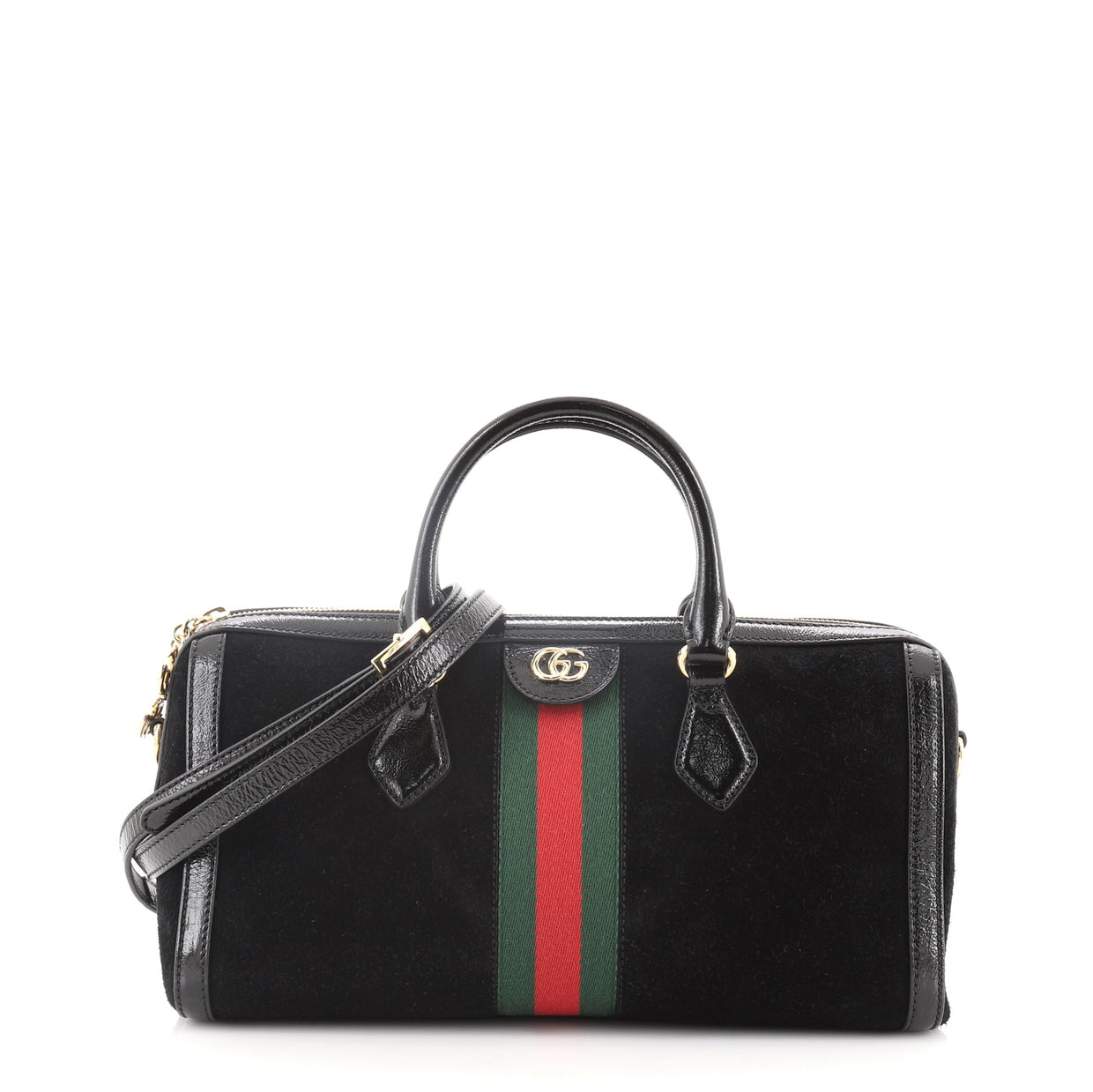 Gucci Ophidia Boston Bag Suede Medium Black 6583924