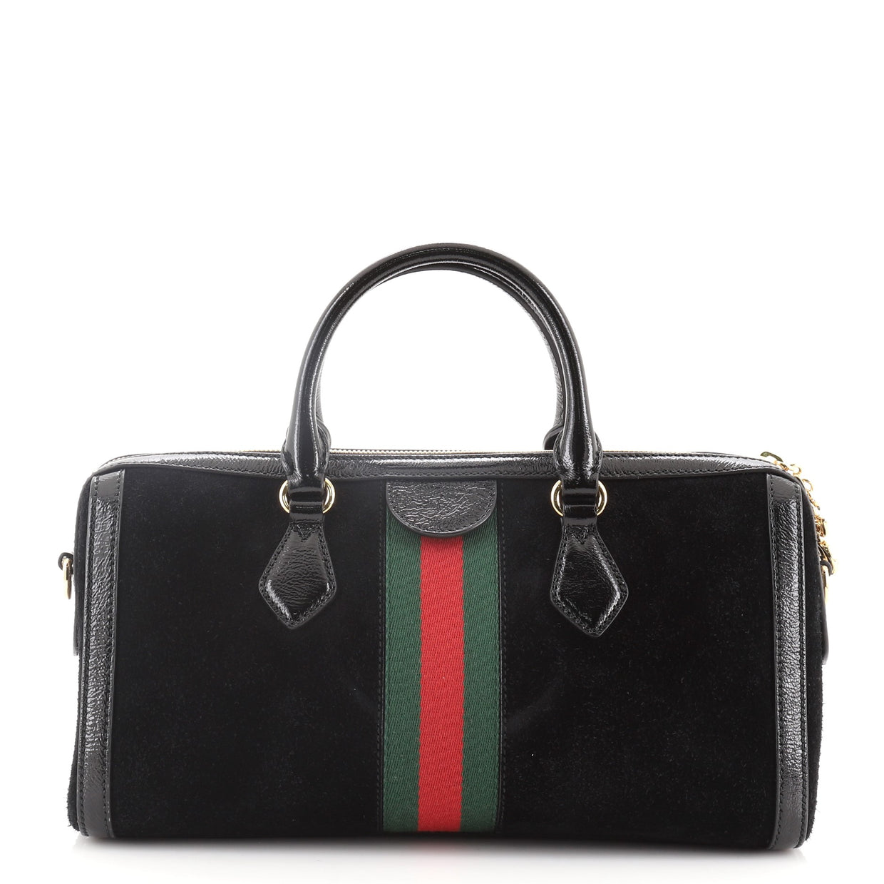 Gucci Ophidia Boston Bag Suede Medium Black 6583924