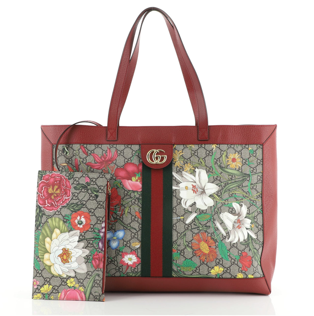 Gucci Ophidia Soft Open Tote Flora GG Coated Canvas East West Print 6642324
