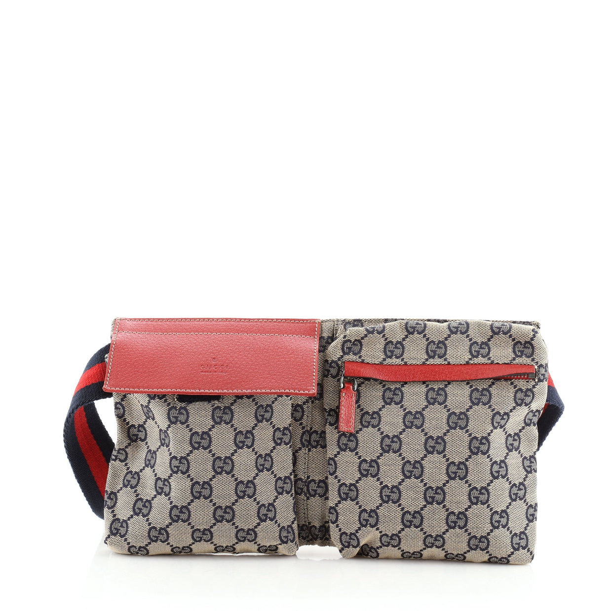 Gucci Vintage Double Belt Bag GG Canvas - Rebag