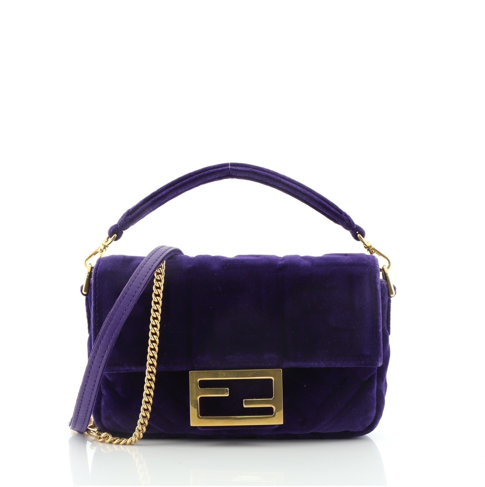 Fendi Baguette NM Bag Zucca Embossed Velvet Mini | eBay
