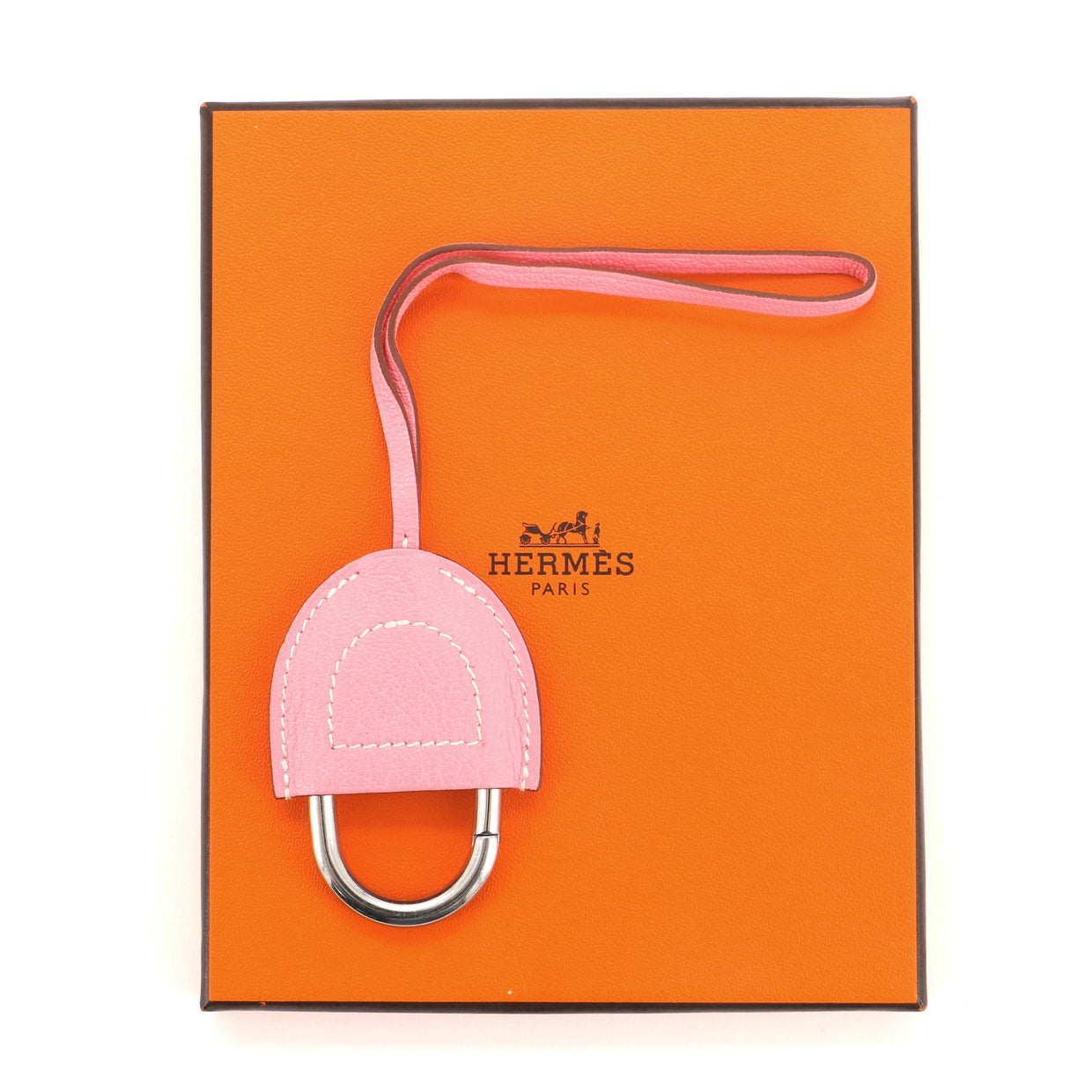 Hermes In-The-Loop Bag Charm Leather Pink 68425463