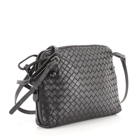 Bottega Veneta Nodini Crossbody Bag Intrecciato Nappa Small Black 6928658