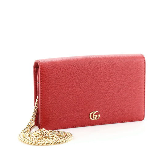 gucci petite marmont wallet on chain red