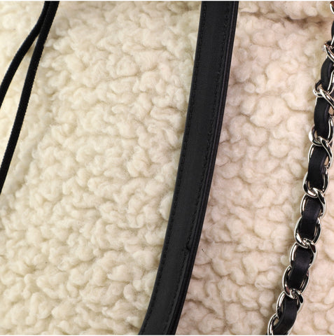 Chanel Coco Neige Shopping Tote Shearling with Quilted Nylon and ...