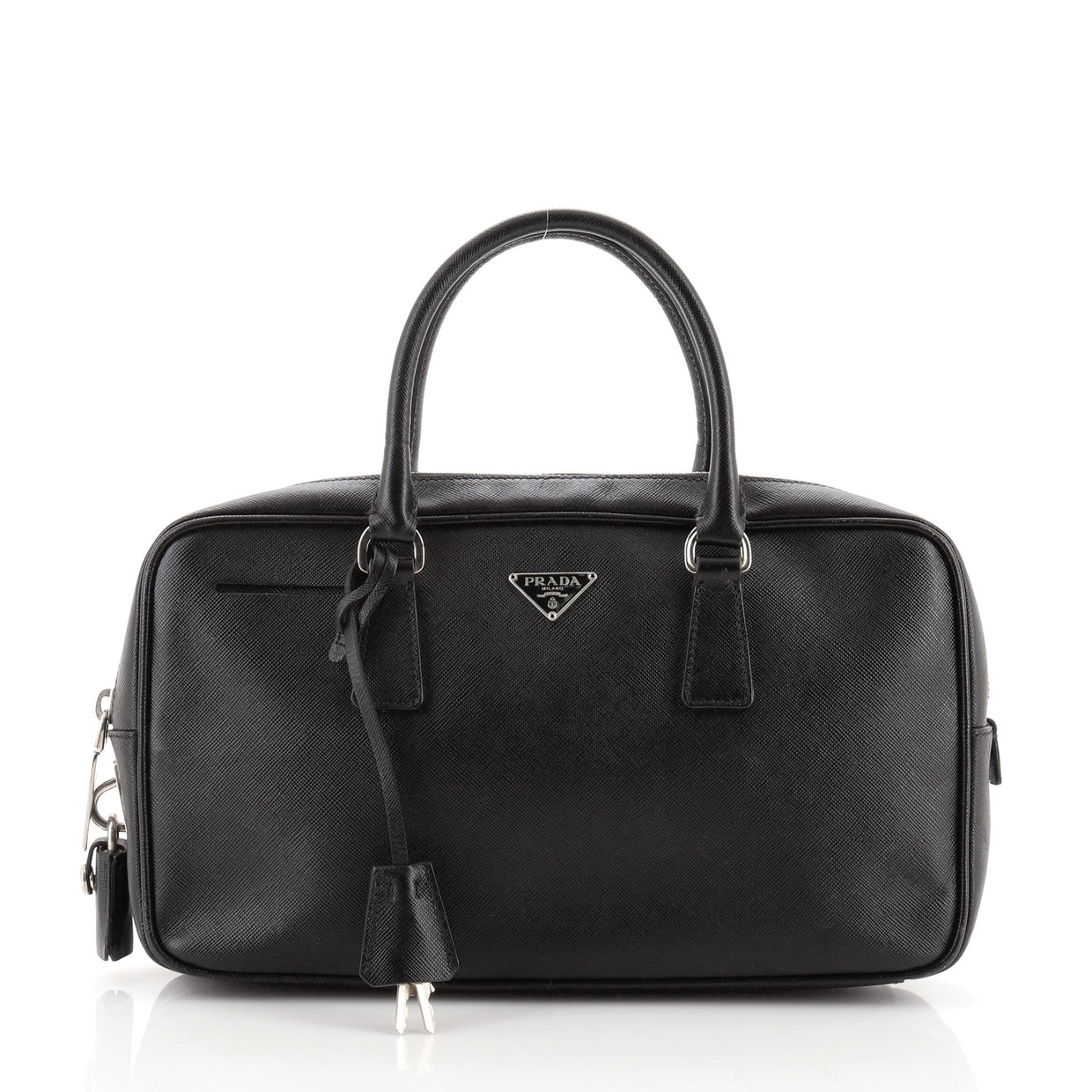 Prada Bauletto Bag Saffiano Leather Medium Black 7140635