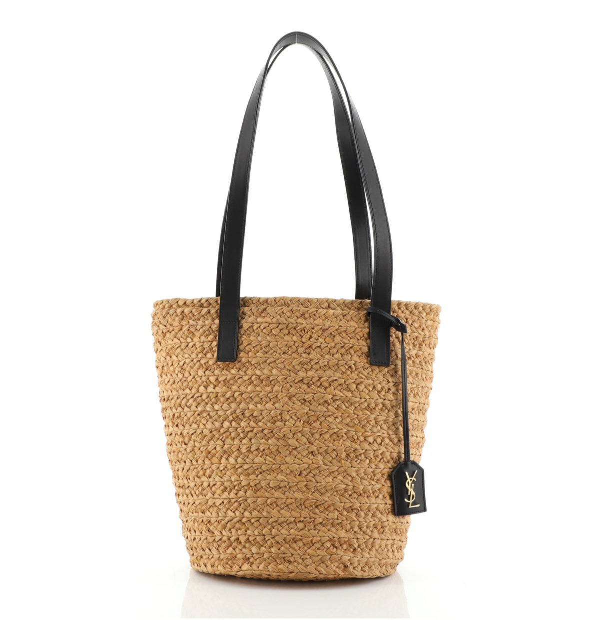 Saint Laurent Panier Basket Shopper Raffia Small Neutral 71409114