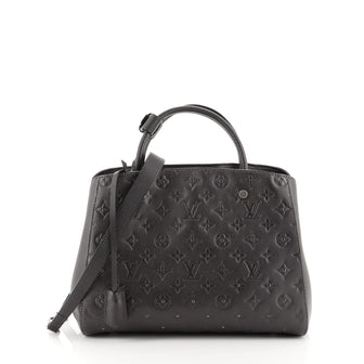 Louis Vuitton Black Monogram Empreinte Leather Montaigne BB Bag Louis  Vuitton