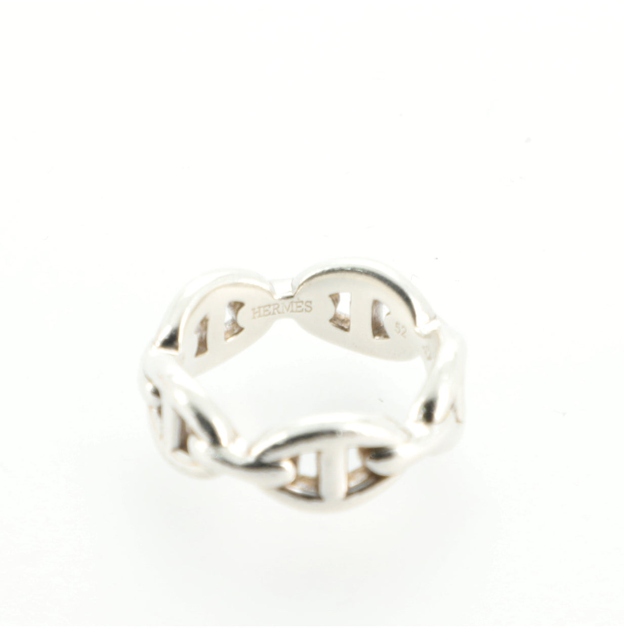 Hermes Chaine d'Ancre Enchainee Ring Sterling Silver Small 72170442 - Rebag